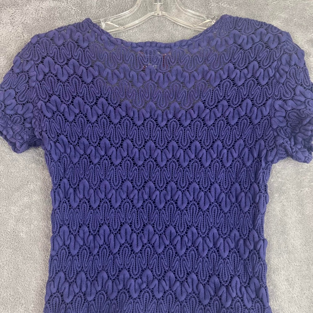 Vintage Baby Tee Womens S Crochet Knit Bubble Knit Y2KGrunge Whimsigoth - Picture 8 of 8